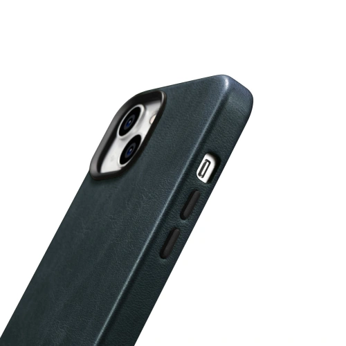 Kup Etui iCarer Olejový vosk Prémiová kůže MagSafe Apple iPhone 14 Plus / 15 Plus tmavě modrá - ICR336 - {ean13} - Sklep Home Screen