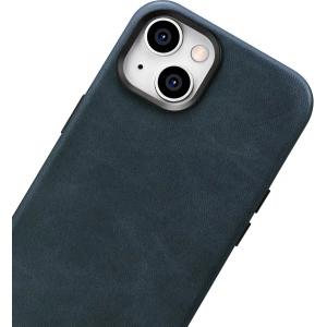 Kup Etui iCarer Olejový vosk Prémiová kůže MagSafe Apple iPhone 14 Plus / 15 Plus tmavě modrá - ICR336 - {ean13} - Sklep Home Screen