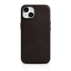 Kup Etui iCarer Oil Wax Premium Leather MagSafe Apple iPhone 14 Plus / 15 Plus tmavě hnědá - ICR337 - {ean13} - Sklep Home Screen