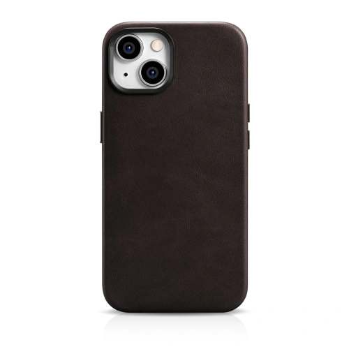Kup Case iCarer Oil Wax Premium Leather MagSafe Apple iPhone 14 Plus / 15 Plus dunkelbraun - ICR337 - {ean13} - Sklep Home Screen