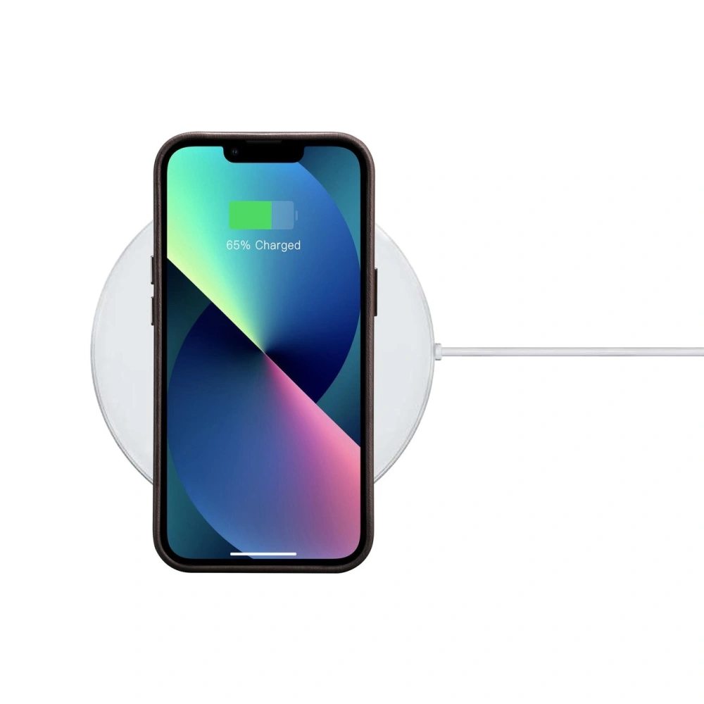 Etui iCarer Oil Wax Premium Leather MagSafe Apple iPhone 14 Plus / 15 Plus ciemnobrązowy