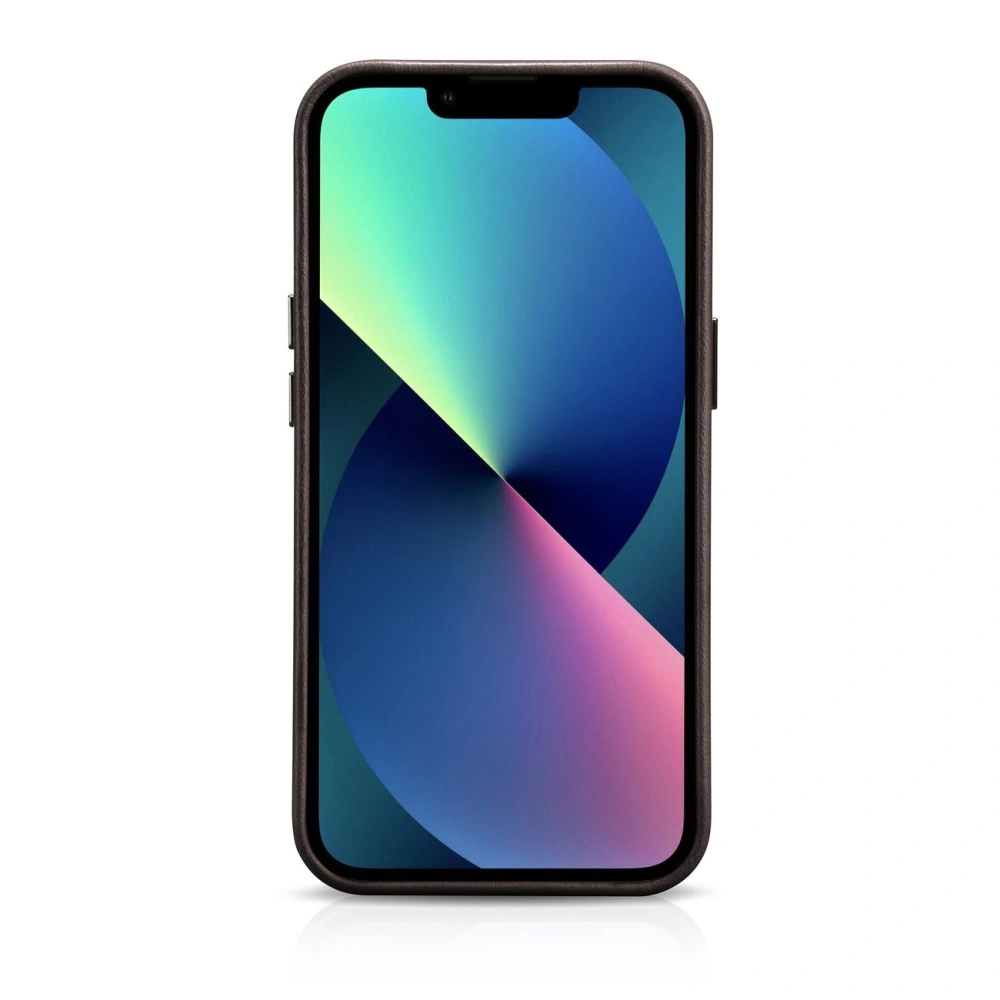 Etui iCarer Oil Wax Premium Leather MagSafe Apple iPhone 14 Plus / 15 Plus ciemnobrązowy