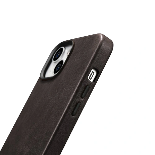 Kup Etui iCarer Oil Wax Premium Leather MagSafe Apple iPhone 14 Plus / 15 Plus tmavě hnědá - ICR337 - {ean13} - Sklep Home Screen