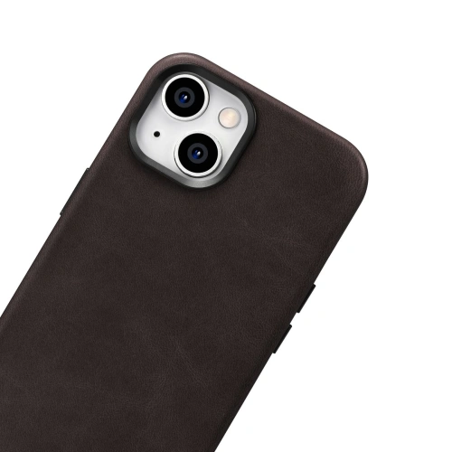 Buy iCarer Oil Wax Premium Leather MagSafe Apple iPhone 14 Plus / 15 Plus dark brown - ICR337 - {ean13} - Home Screen Store Europe