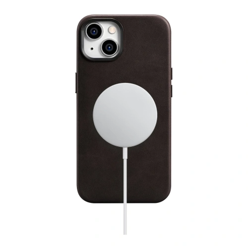 Kup Case iCarer Oil Wax Premium Leather MagSafe Apple iPhone 14 Plus / 15 Plus dunkelbraun - ICR337 - {ean13} - Sklep Home Screen