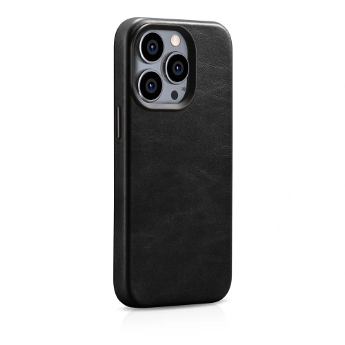 Kup Case iCarer Oil Wax Premium Leder MagSafe Apple iPhone 14 Pro Max schwarz - ICR338 - {ean13} - Sklep Home Screen