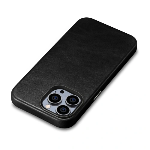 Kup Husă iCarer Oil Wax Premium Leather MagSafe Apple iPhone 14 Pro Max negru - ICR338 - {ean13} - Sklep Home Screen