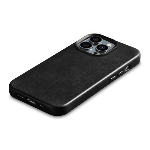 Kup Husă iCarer Oil Wax Premium Leather MagSafe Apple iPhone 14 Pro Max negru - ICR338 - {ean13} - Sklep Home Screen