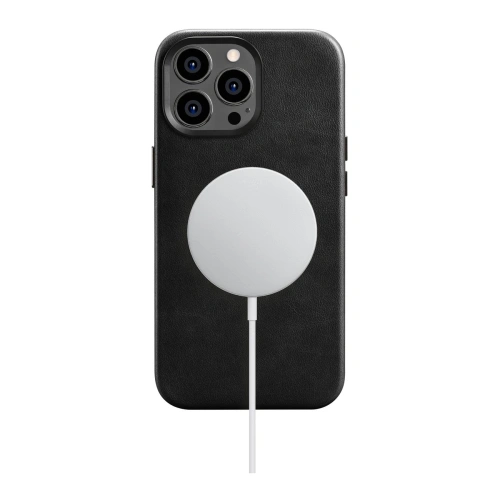 Kup Husă iCarer Oil Wax Premium Leather MagSafe Apple iPhone 14 Pro Max negru - ICR338 - {ean13} - Sklep Home Screen