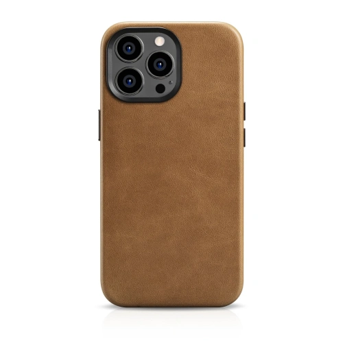 Kup Etui iCarer Oil Wax Premium Leather MagSafe Apple iPhone 14 Pro Max světle hnědý - ICR339 - {ean13} - Sklep Home Screen