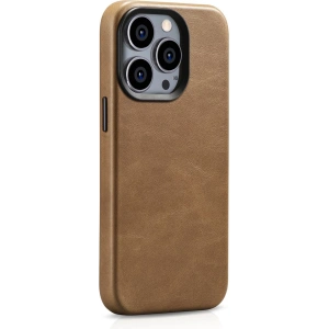 Kup Etui iCarer Oil Wax Premium Leather MagSafe Apple iPhone 14 Pro Max světle hnědý - ICR339 - {ean13} - Sklep Home Screen