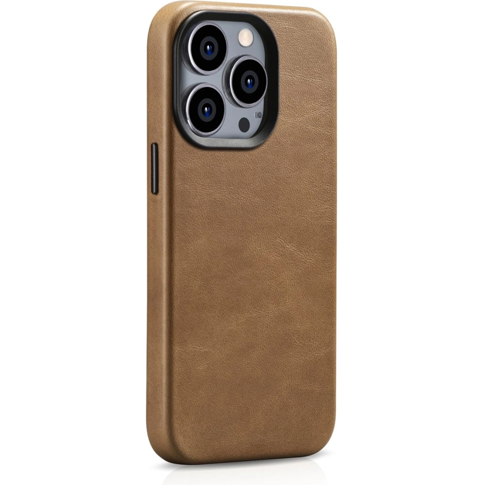 Etui iCarer Oil Wax Premium Leather MagSafe Apple iPhone 14 Pro Max jasnobrązowy
