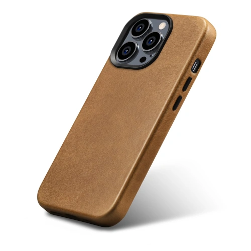 Kup Etui iCarer Oil Wax Premium Leather MagSafe Apple iPhone 14 Pro Max světle hnědý - ICR339 - {ean13} - Sklep Home Screen