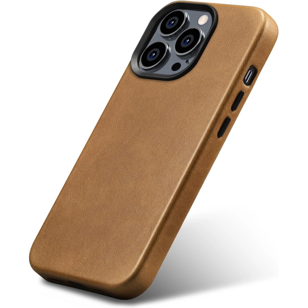Etui iCarer Oil Wax Premium Leather MagSafe Apple iPhone 14 Pro Max jasnobrązowy