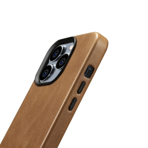 Kup Etui iCarer Oil Wax Premium Leather MagSafe Apple iPhone 14 Pro Max světle hnědý - ICR339 - {ean13} - Sklep Home Screen