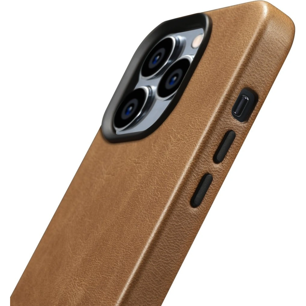 Etui iCarer Oil Wax Premium Leather MagSafe Apple iPhone 14 Pro Max jasnobrązowy