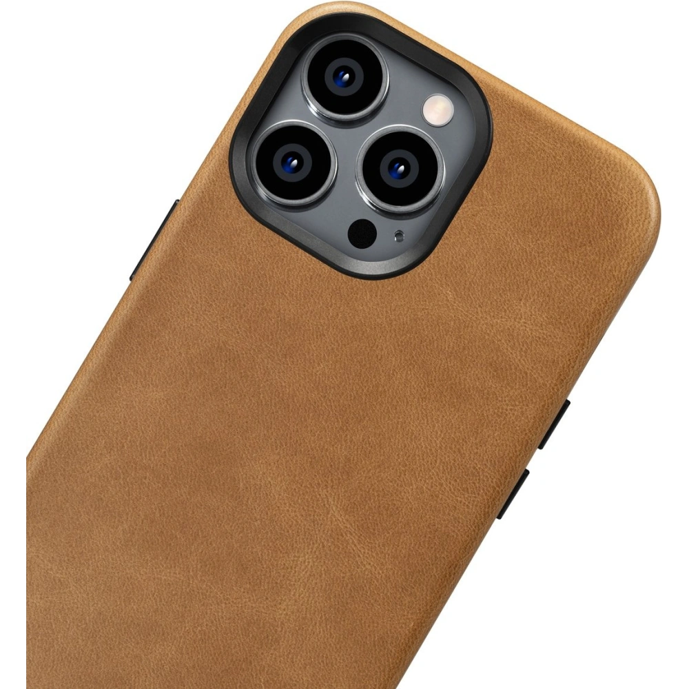 Etui iCarer Oil Wax Premium Leather MagSafe Apple iPhone 14 Pro Max jasnobrązowy