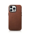 Husă iCarer Oil Wax Premium Leather MagSafe Apple iPhone 14 Pro Max maro