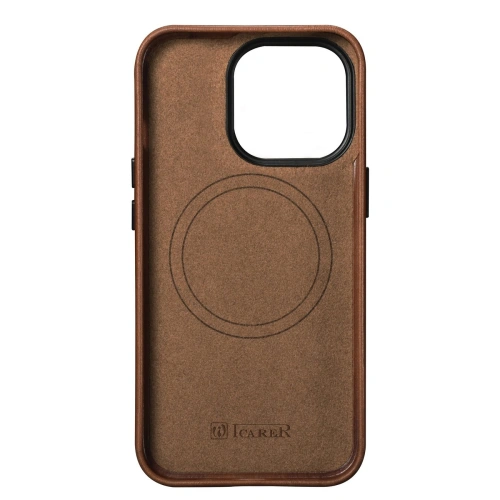 Kup Etui iCarer Oil Wax Premium Leather MagSafe Apple iPhone 14 Pro Max hnědá - ICR340 - {ean13} - Sklep Home Screen