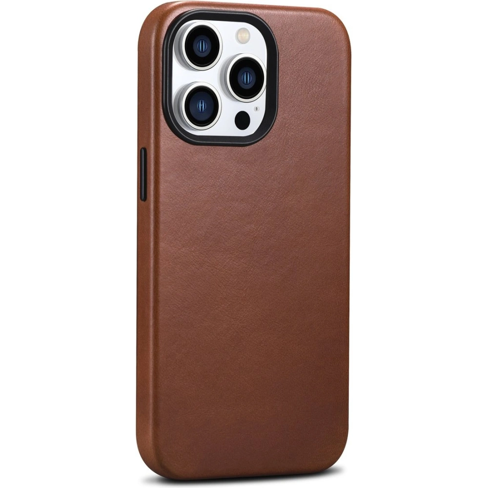 Etui iCarer Oil Wax Premium Leather MagSafe Apple iPhone 14 Pro Max brązowy