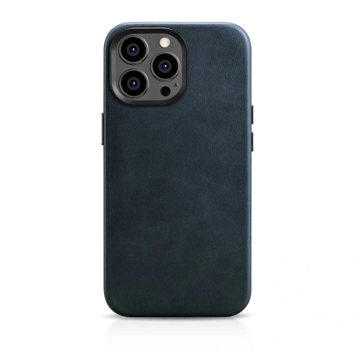 Kup Case iCarer Oil Wax Premium Leder MagSafe Apple iPhone 14 Pro Max dunkelblau - ICR341 - {ean13} - Sklep Home Screen