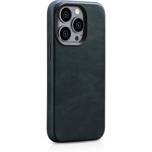 Kup Case iCarer Oil Wax Premium Leder MagSafe Apple iPhone 14 Pro Max dunkelblau - ICR341 - {ean13} - Sklep Home Screen