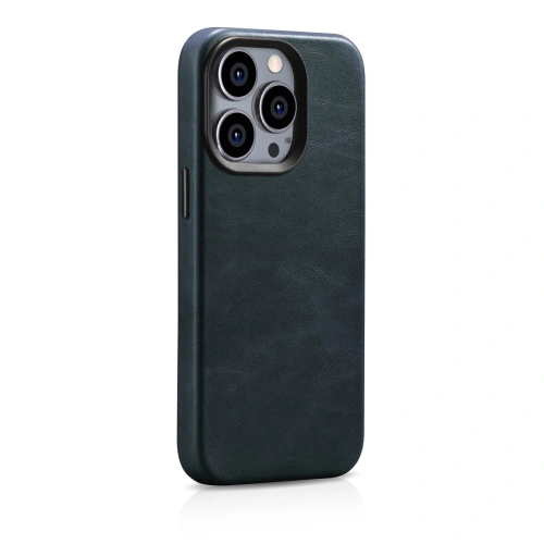 Kup Case iCarer Oil Wax Premium Leder MagSafe Apple iPhone 14 Pro Max dunkelblau - ICR341 - {ean13} - Sklep Home Screen