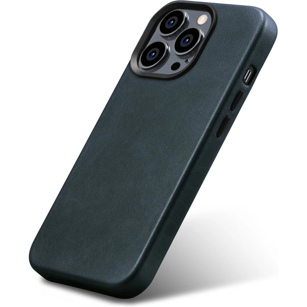 Etui iCarer Oil Wax Premium Leather MagSafe Apple iPhone 14 Pro Max ciemnoniebieski