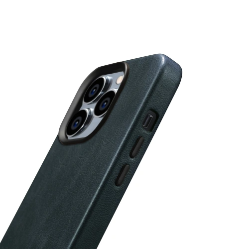 Kup Etui iCarer Olajviasz Prémium Bőr MagSafe Apple iPhone 14 Pro Max sötétkék - ICR341 - {ean13} - Sklep Home Screen