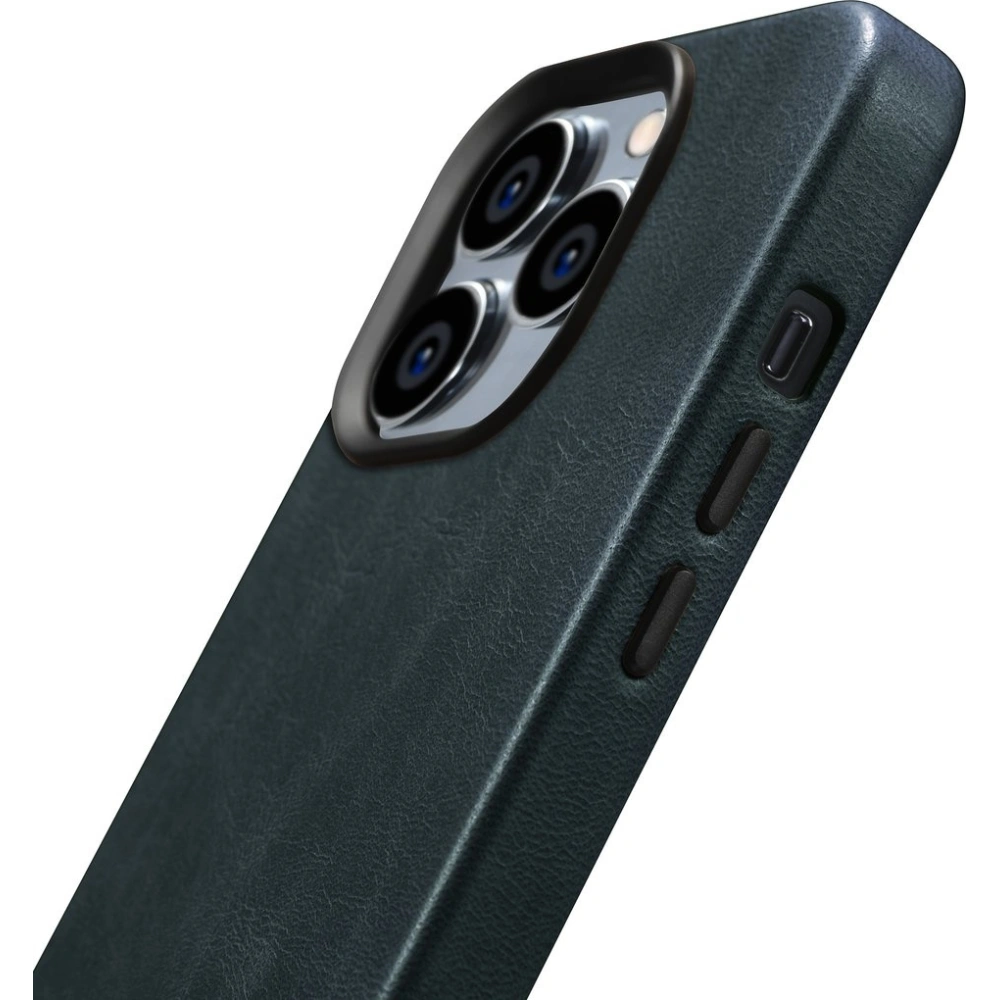 Etui iCarer Oil Wax Premium Leather MagSafe Apple iPhone 14 Pro Max ciemnoniebieski