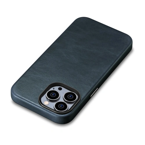 Kup Etui iCarer Oil Wax Premium Leather MagSafe Apple iPhone 14 Pro Max tmavě modrý - ICR341 - {ean13} - Sklep Home Screen