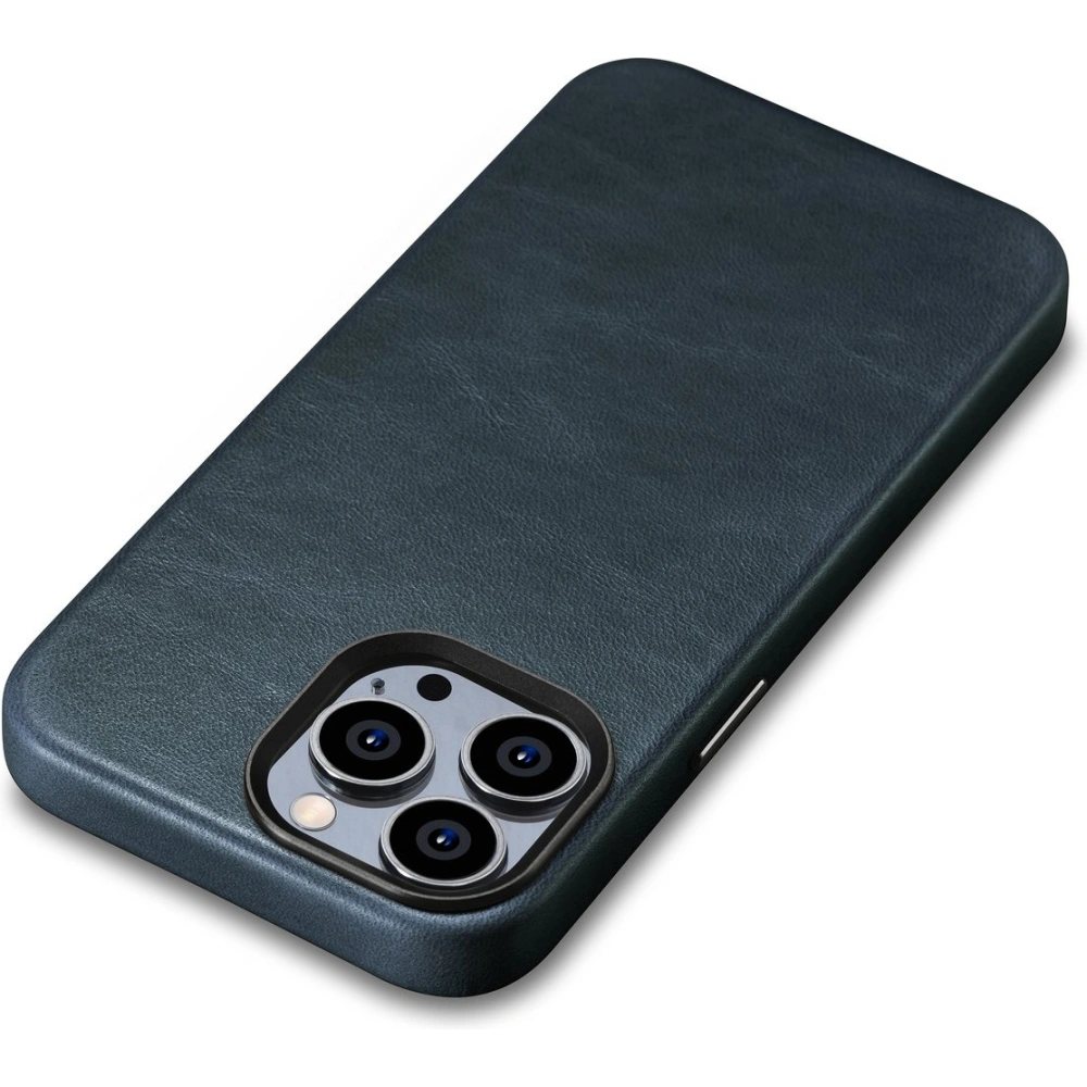 Etui iCarer Oil Wax Premium Leather MagSafe Apple iPhone 14 Pro Max ciemnoniebieski