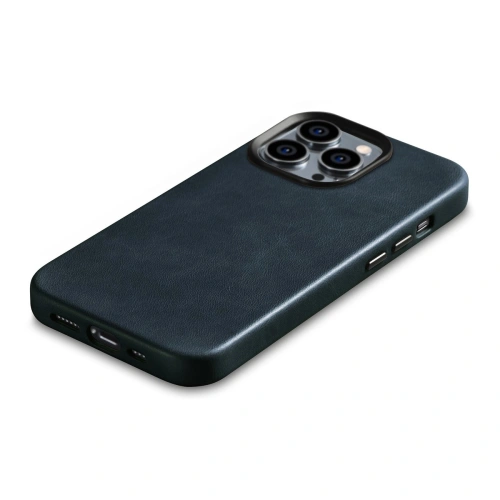 Kup Case iCarer Oil Wax Premium Leder MagSafe Apple iPhone 14 Pro Max dunkelblau - ICR341 - {ean13} - Sklep Home Screen
