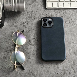 Kup Case iCarer Oil Wax Premium Leder MagSafe Apple iPhone 14 Pro Max dunkelblau - ICR341 - {ean13} - Sklep Home Screen