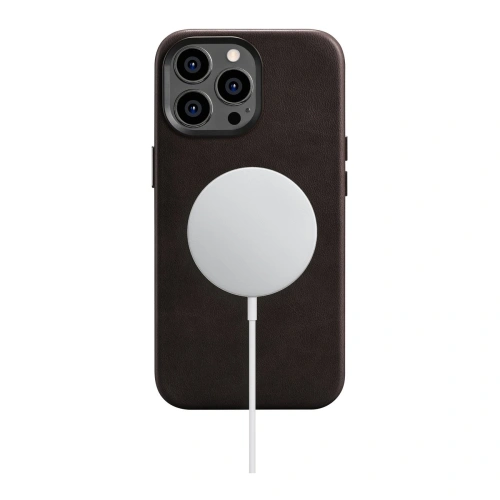 Kup Husă iCarer Oil Wax Premium Leather MagSafe Apple iPhone 14 Pro Max maro închis - ICR342 - {ean13} - Sklep Home Screen
