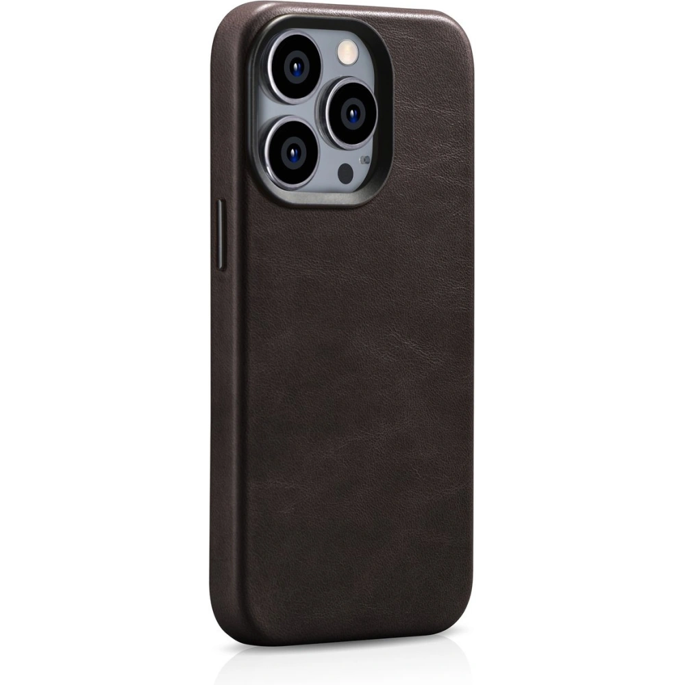 Etui iCarer Oil Wax Premium Leather MagSafe Apple iPhone 14 Pro Max ciemnobrązowy
