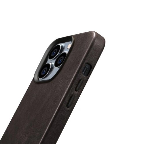 Kup Etui iCarer Olejová Vosk Prémiová Kůže MagSafe Apple iPhone 14 Pro Max tmavě hnědá - ICR342 - {ean13} - Sklep Home Screen