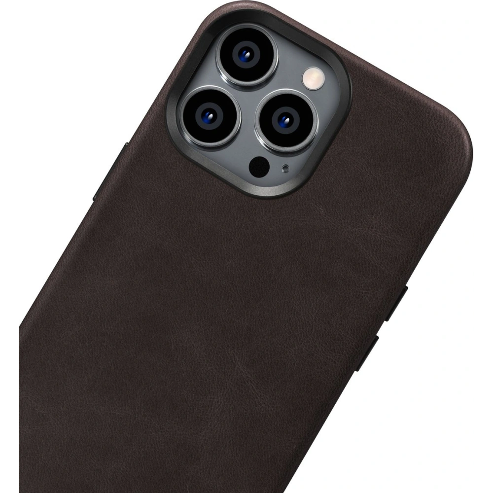 Etui iCarer Oil Wax Premium Leather MagSafe Apple iPhone 14 Pro Max ciemnobrązowy