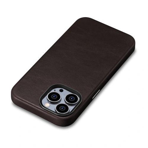 Kup Husă iCarer Oil Wax Premium Leather MagSafe Apple iPhone 14 Pro Max maro închis - ICR342 - {ean13} - Sklep Home Screen