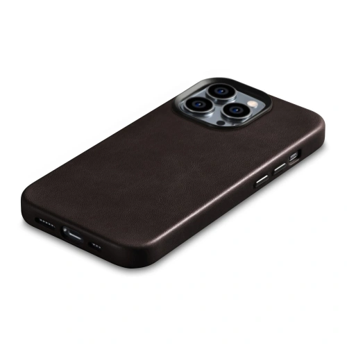 Kup Husă iCarer Oil Wax Premium Leather MagSafe Apple iPhone 14 Pro Max maro închis - ICR342 - {ean13} - Sklep Home Screen
