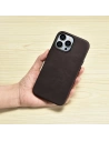Kup Husă iCarer Oil Wax Premium Leather MagSafe Apple iPhone 14 Pro Max maro închis - ICR342 - {ean13} - Sklep Home Screen
