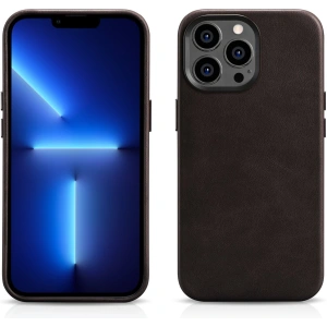 Kup Etui iCarer Olejová Vosk Prémiová Kůže MagSafe Apple iPhone 14 Pro Max tmavě hnědá - ICR342 - {ean13} - Sklep Home Screen