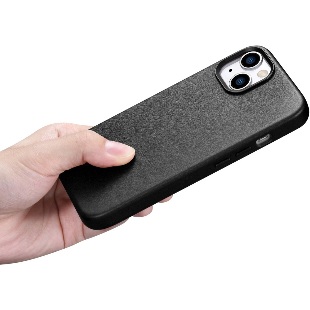 Etui iCarer Case Leather MagSafe Apple iPhone 14 czarny