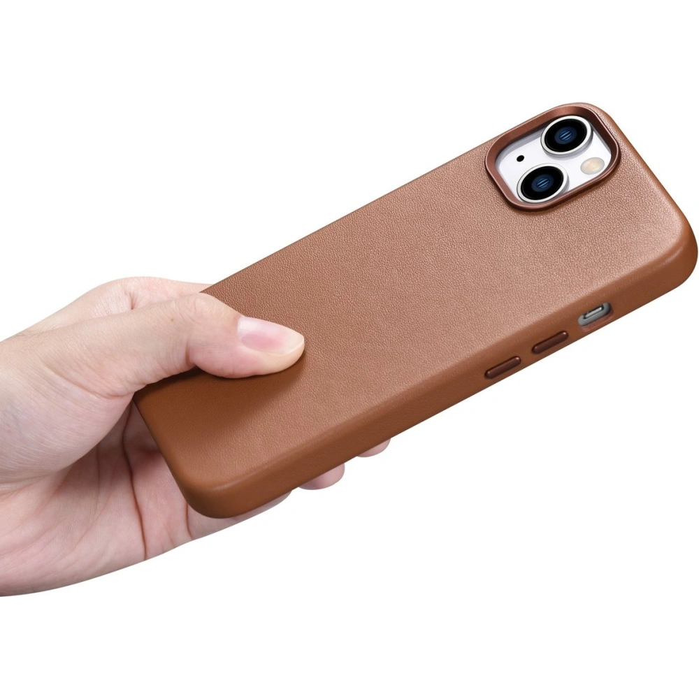 Etui iCarer Case Leather MagSafe Apple iPhone 14 brązowy