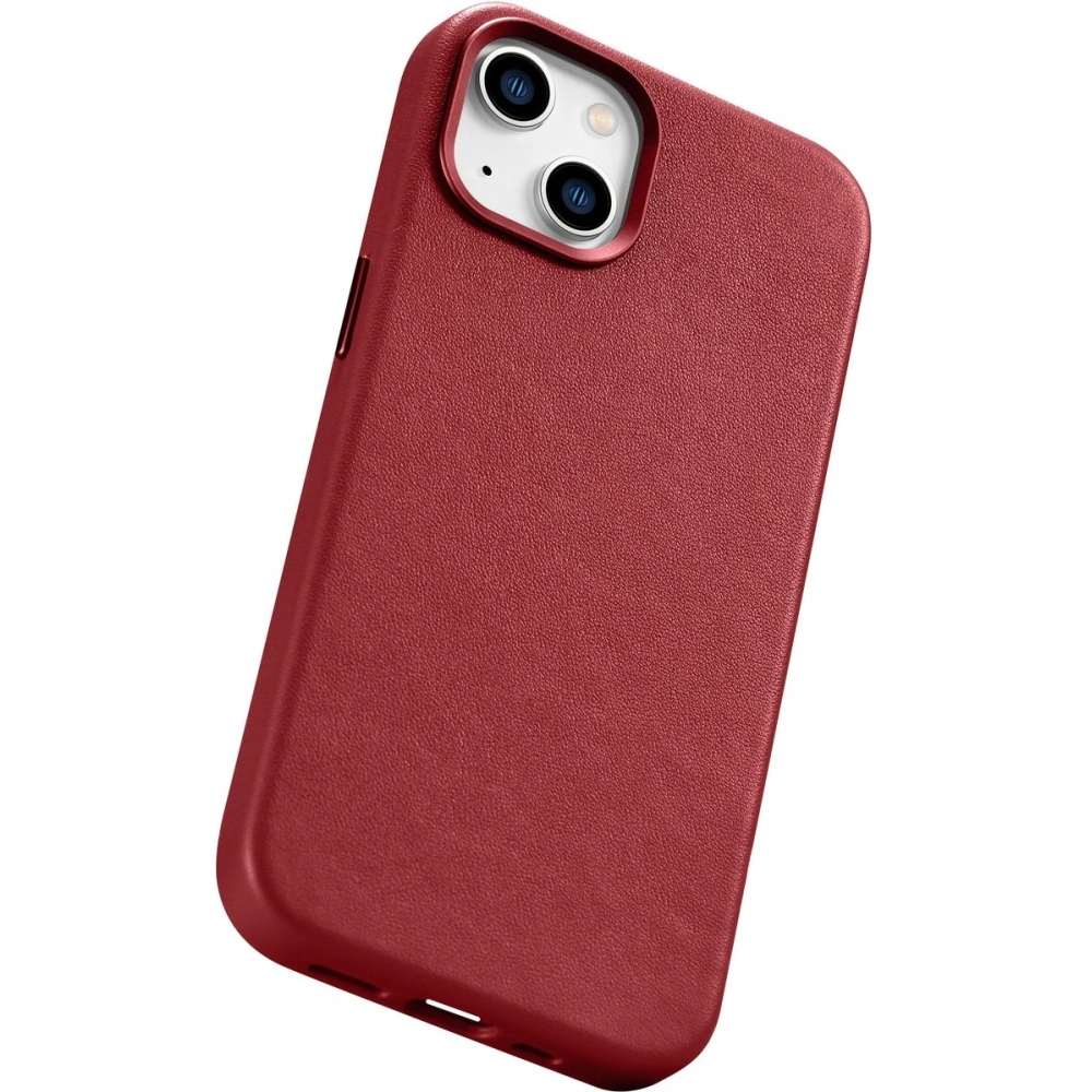 Etui iCarer Case Leather MagSafe Apple iPhone 14 czerwony