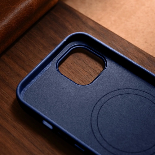 Buy iCarer Case Leather MagSafe Apple iPhone 14 blue - ICR348 - {ean13} - Home Screen Store Europe