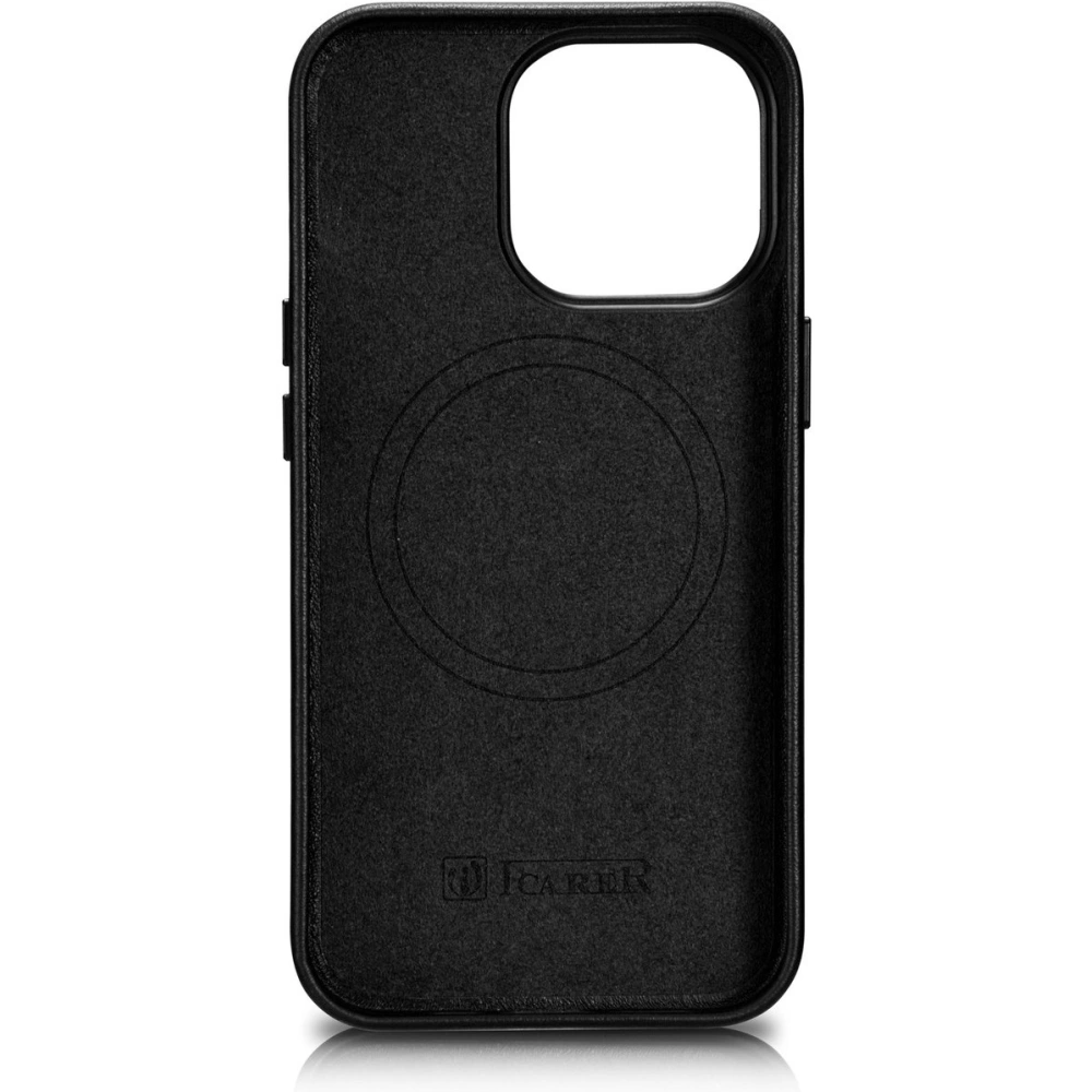 Etui iCarer Case Leather MagSafe Apple iPhone 14 Pro czarny
