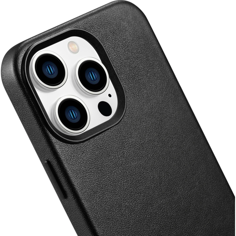 Etui iCarer Case Leather MagSafe Apple iPhone 14 Pro czarny