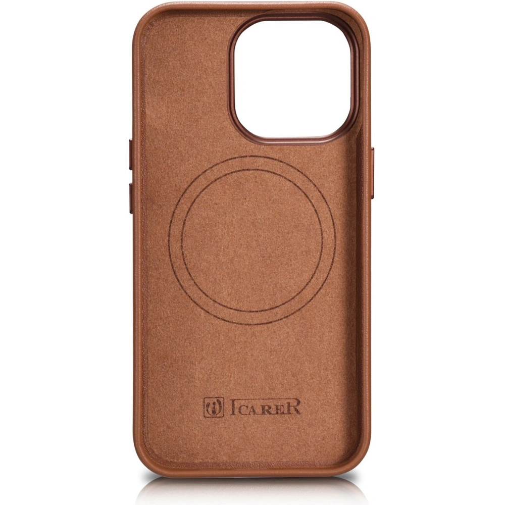 Etui iCarer Case Leather MagSafe Apple iPhone 14 Pro brązowy