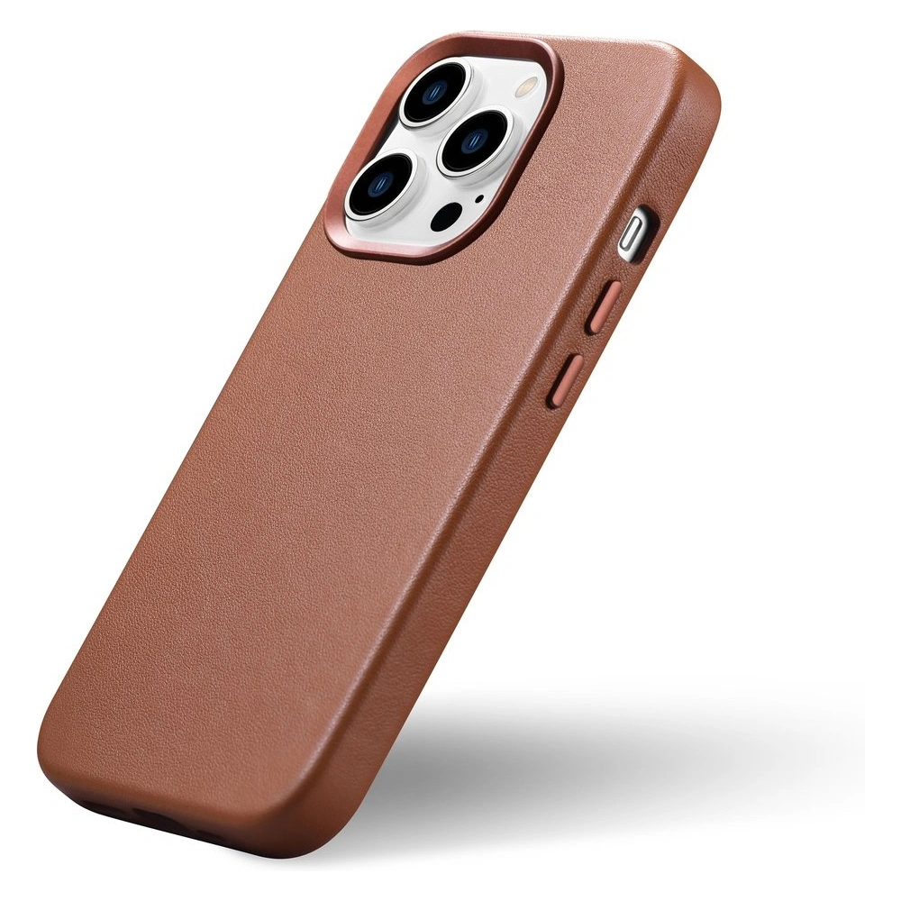 Etui iCarer Case Leather MagSafe Apple iPhone 14 Pro brązowy